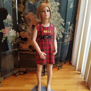 Kellys Kids Size 4 Red Black Plaid Jumper Dress